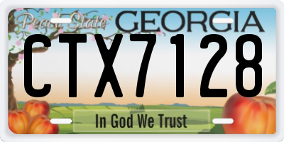 GA license plate CTX7128
