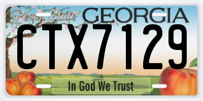 GA license plate CTX7129