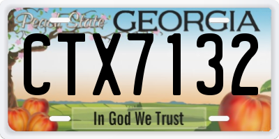 GA license plate CTX7132