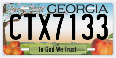GA license plate CTX7133