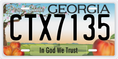 GA license plate CTX7135