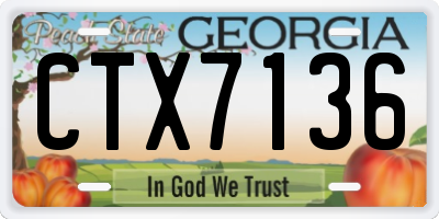 GA license plate CTX7136