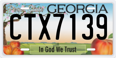 GA license plate CTX7139