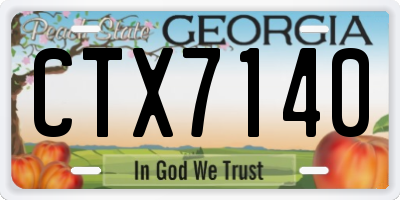 GA license plate CTX7140