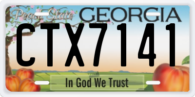 GA license plate CTX7141