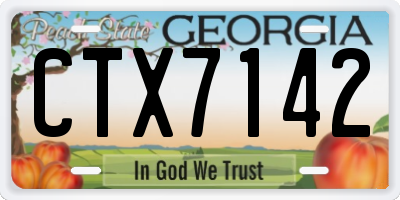 GA license plate CTX7142