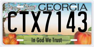 GA license plate CTX7143