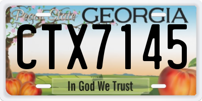 GA license plate CTX7145