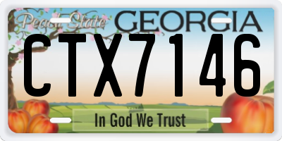 GA license plate CTX7146