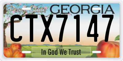 GA license plate CTX7147