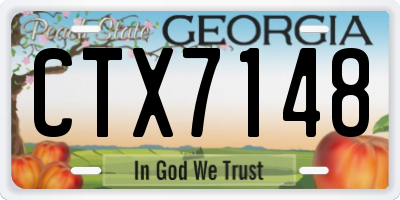 GA license plate CTX7148