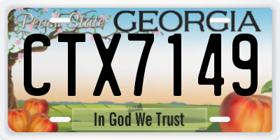 GA license plate CTX7149