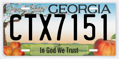 GA license plate CTX7151