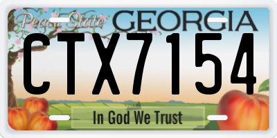 GA license plate CTX7154