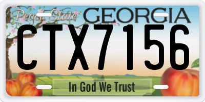 GA license plate CTX7156