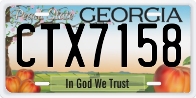 GA license plate CTX7158