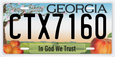 GA license plate CTX7160