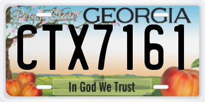 GA license plate CTX7161