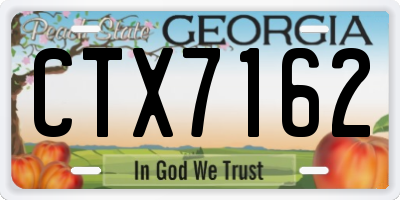 GA license plate CTX7162