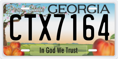GA license plate CTX7164
