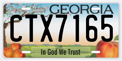 GA license plate CTX7165