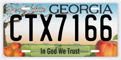 GA license plate CTX7166
