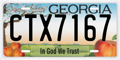 GA license plate CTX7167