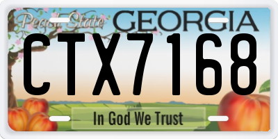 GA license plate CTX7168