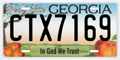 GA license plate CTX7169