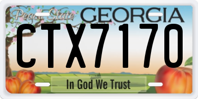 GA license plate CTX7170
