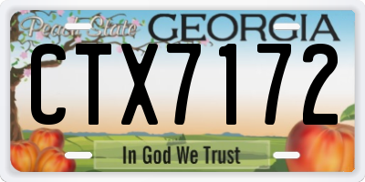 GA license plate CTX7172