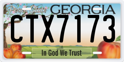 GA license plate CTX7173