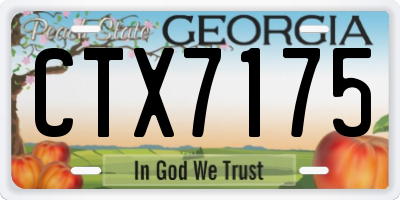 GA license plate CTX7175