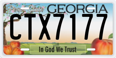 GA license plate CTX7177