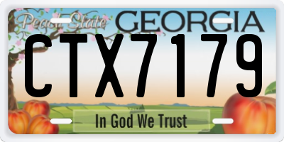 GA license plate CTX7179