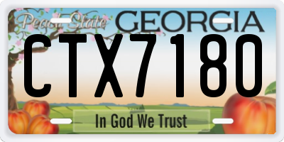 GA license plate CTX7180