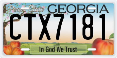 GA license plate CTX7181