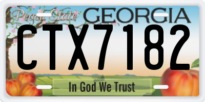 GA license plate CTX7182