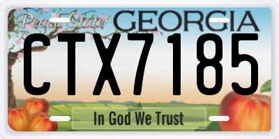 GA license plate CTX7185