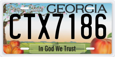 GA license plate CTX7186