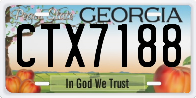 GA license plate CTX7188