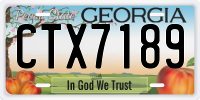 GA license plate CTX7189