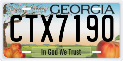 GA license plate CTX7190