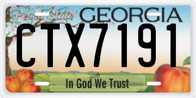 GA license plate CTX7191