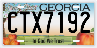 GA license plate CTX7192