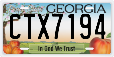 GA license plate CTX7194