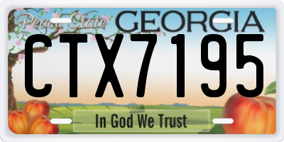 GA license plate CTX7195