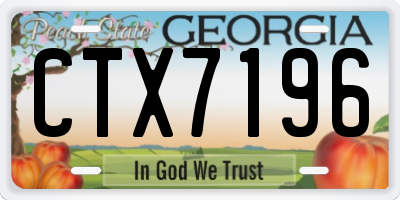 GA license plate CTX7196