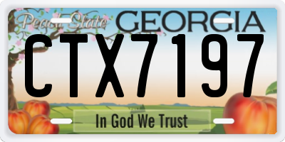 GA license plate CTX7197
