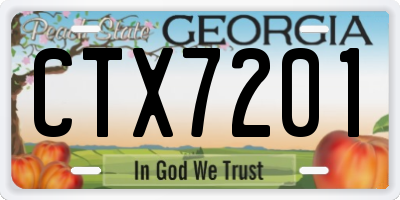 GA license plate CTX7201